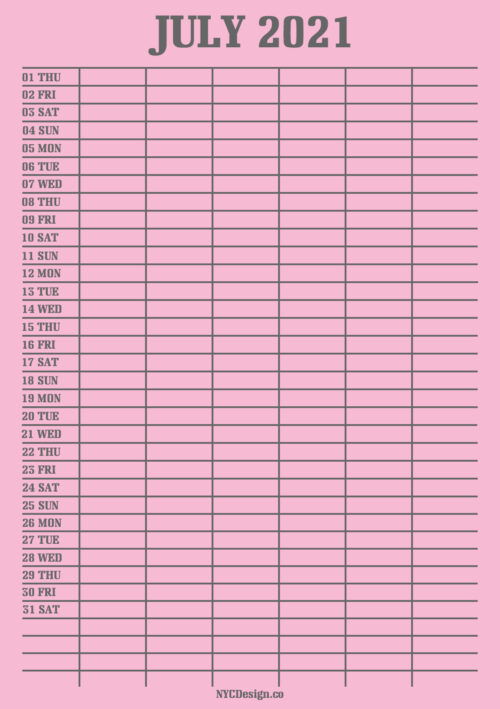 2021 Monthly Calendars, Planners, Printable Free, Pink – Planners for ...