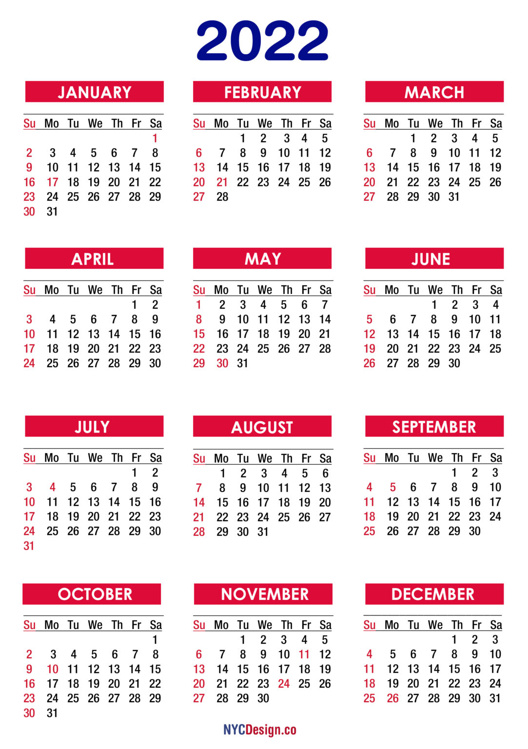 2022-calendar-with-holidays-printable-free-pdf-colorful-sunday