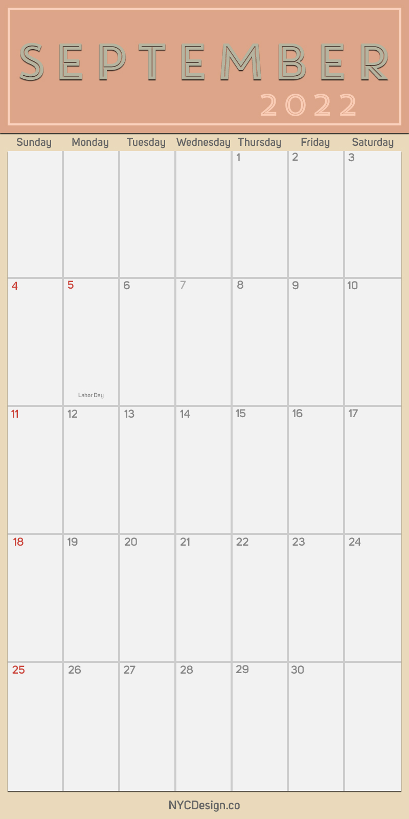 2022 September - Monthly Calendar, Planner, Printable Free ...