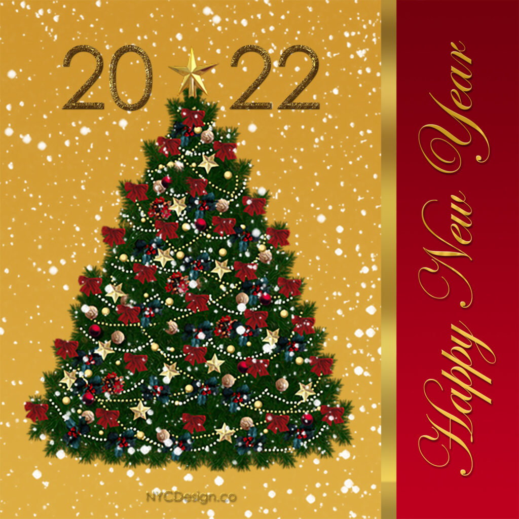 2022 New Year Card - NYCDesign.co | Calendars Printable Free